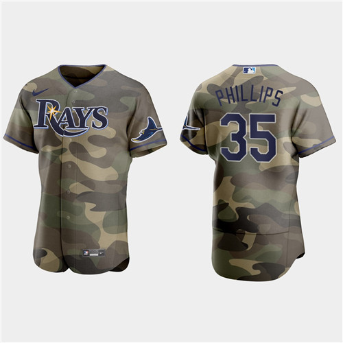 Tampa Bay Rays #35 Brett Phillips Men's Nike 2021 Armed Forces Day Authentic MLB Jersey -Camo