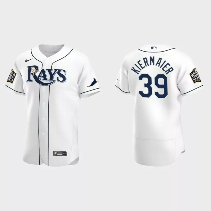 Tampa Bay Rays #39 Kevin Kiermaier 2020 World Series Authentic Home Jersey – White