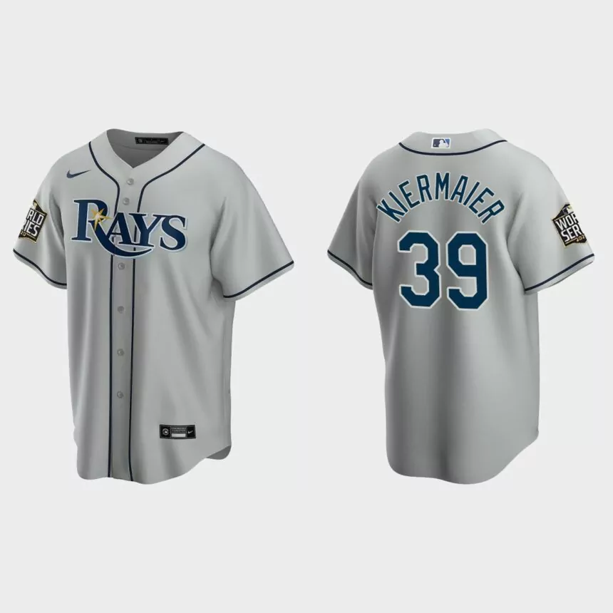 Tampa Bay Rays #39 Kevin Kiermaier Replica 2020 World Series Road Jersey – Gray