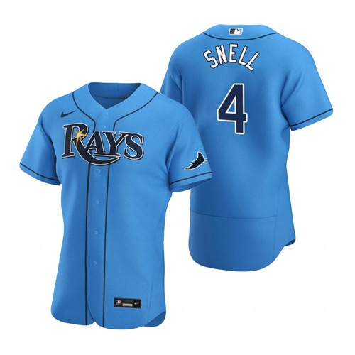Tampa Bay Rays #4 Blake Snell Men's Nike Light Blue Alternate 2020 Authentic Player MLB Jersey