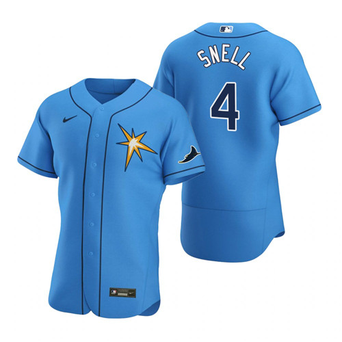 Tampa Bay Rays #4 Blake Snell Men's Nike Light Blue Alternate 2020 Authentic Team MLB Jersey