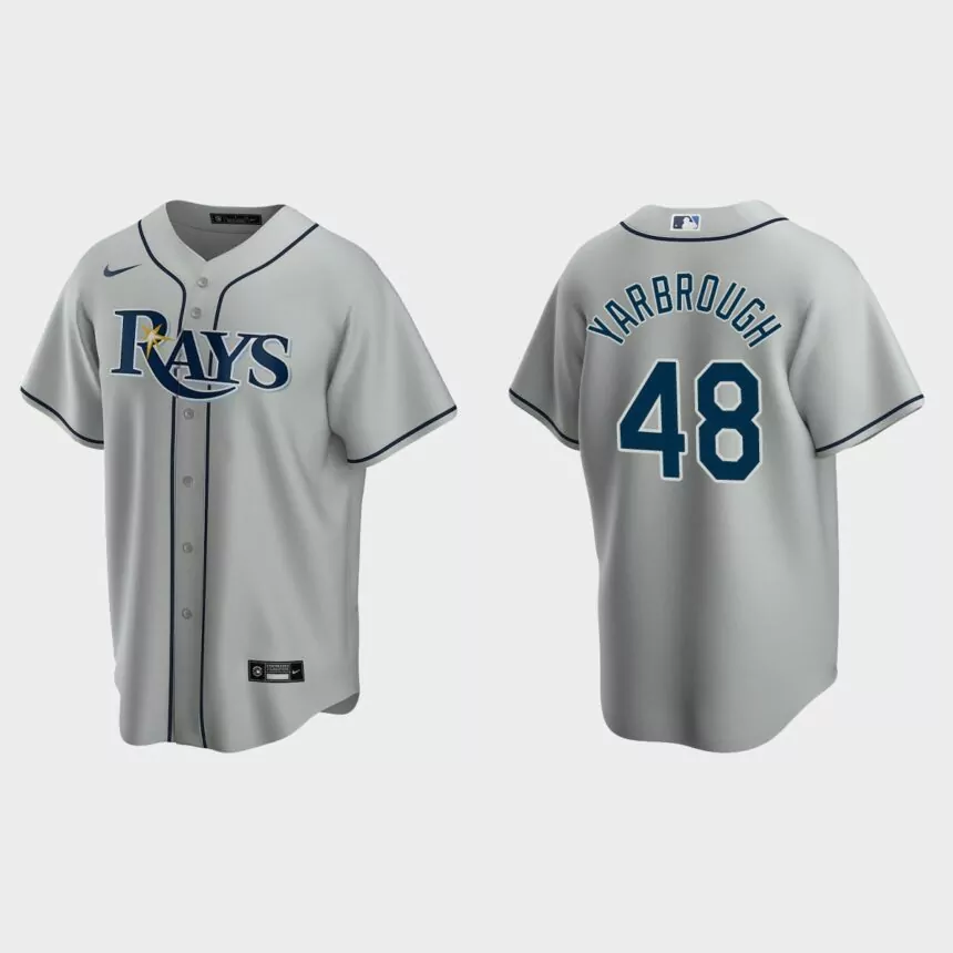 Tampa Bay Rays #48 Ryan Yarbrough Replica Road Jersey – Gray