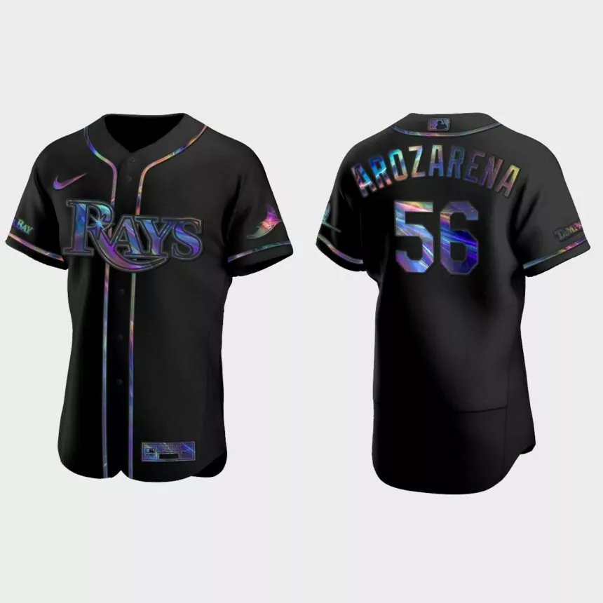 Tampa Bay Rays #56 Randy Arozarena Authentic Golden Edition Jersey – Black