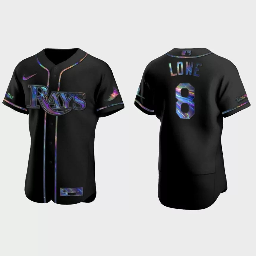 Tampa Bay Rays #8 Brandon Lowe Authentic Golden Edition Jersey – Black