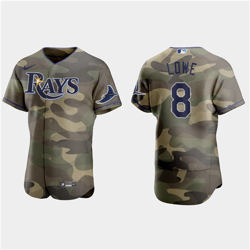 Tampa Bay Rays #8 Brandon Lowe Men's Nike 2021 Armed Forces Day Authentic MLB Jersey -Camo