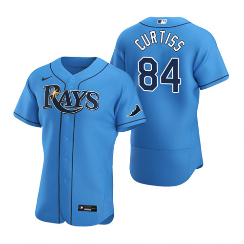 Tampa Bay Rays #84 John Curtiss Men's Nike Light Blue Alternate 2020 Authentic Player MLB Jersey