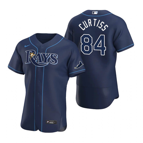 Tampa Bay Rays #84 John Curtiss Men's Nike Navy Alternate 2020 Authentic Team MLB Jersey