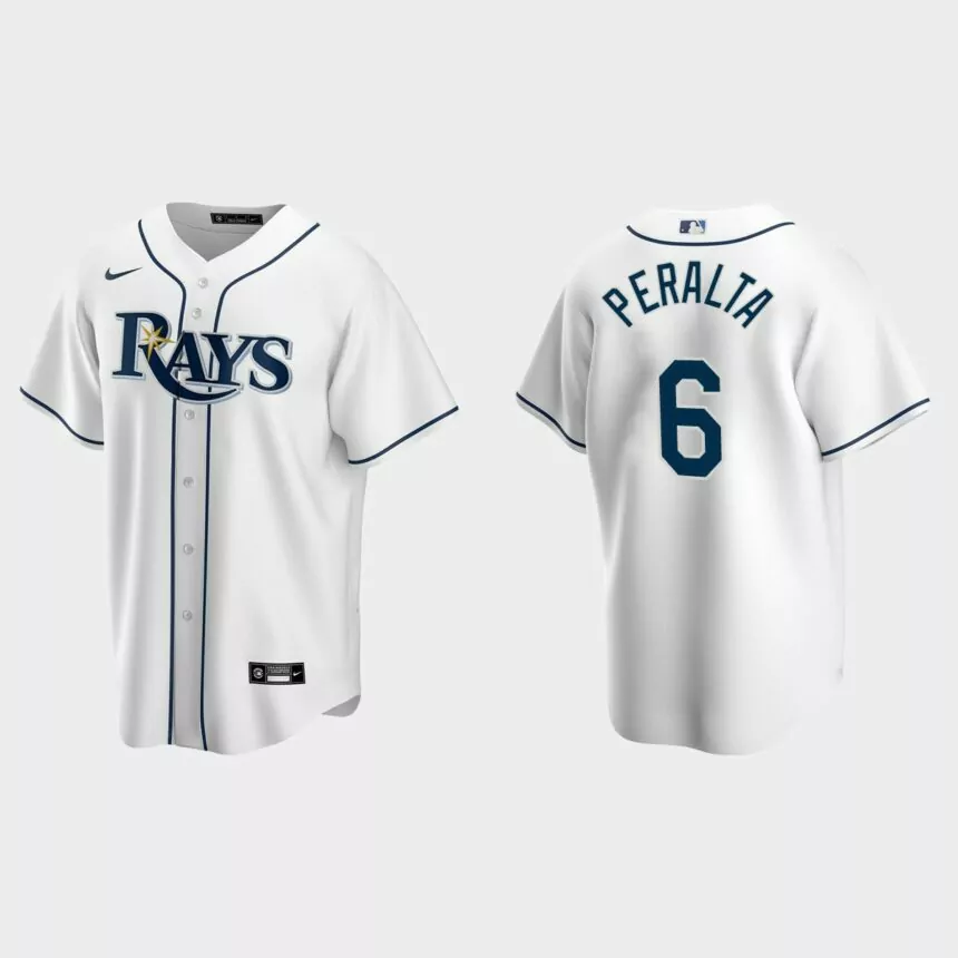 Tampa Bay Rays David Peralta Replica Home Jersey – White