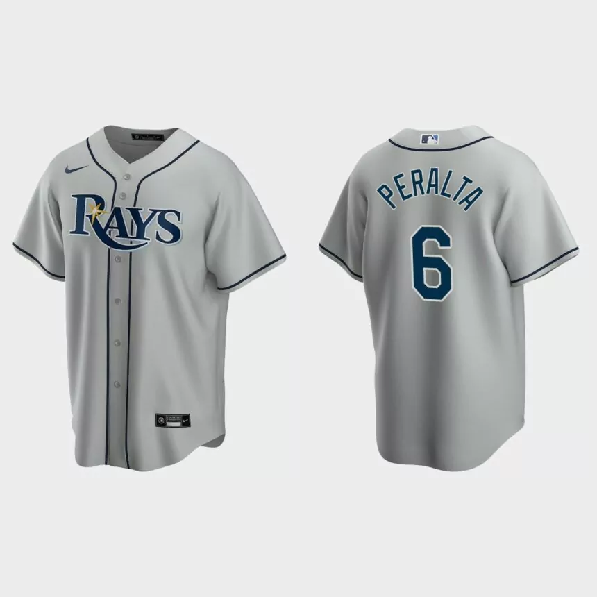 Tampa Bay Rays David Peralta Replica Road Jersey – Gray
