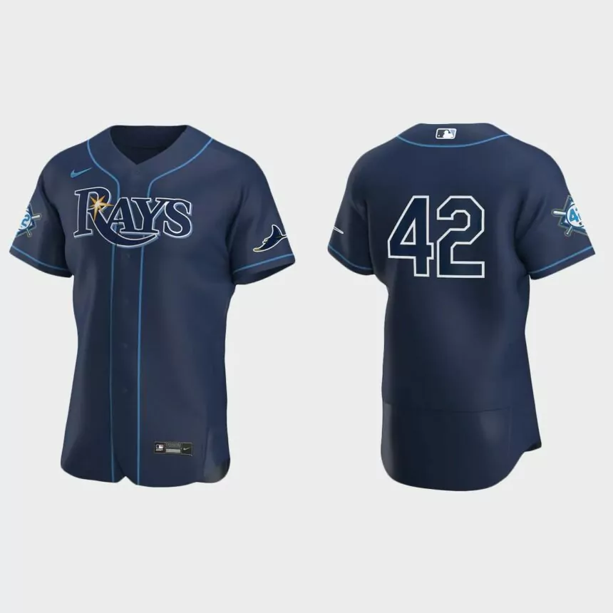 Tampa Bay Rays Jackie Robinson Day Authentic Jersey – Navy