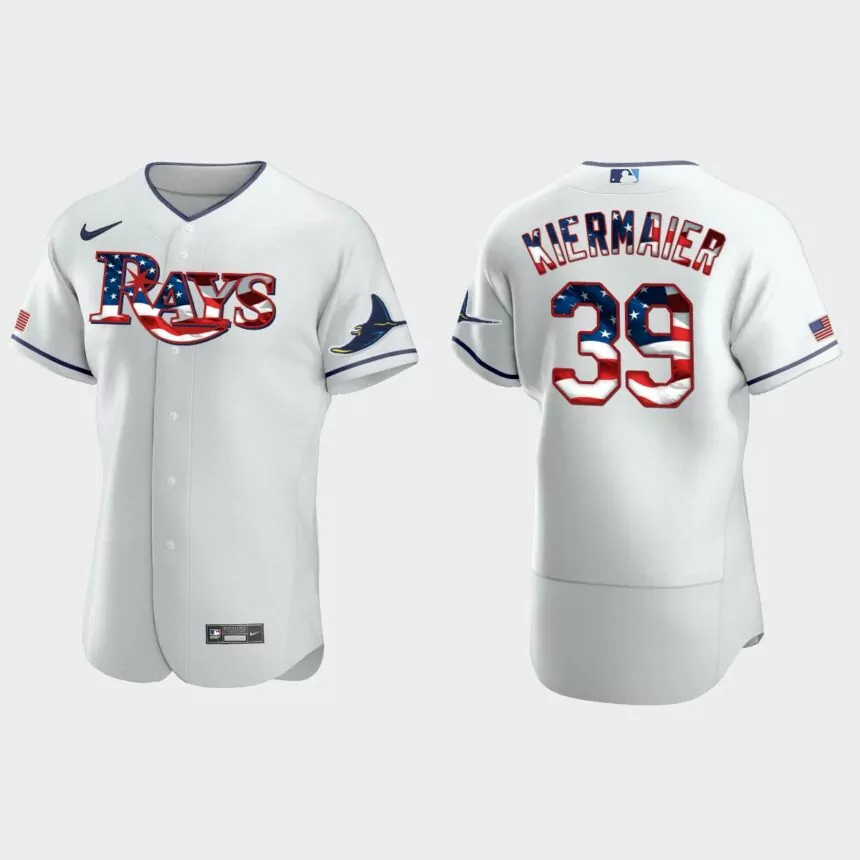 Tampa Bay Rays Kevin Kiermaier 2020 Stars 4th of July Jersey – White