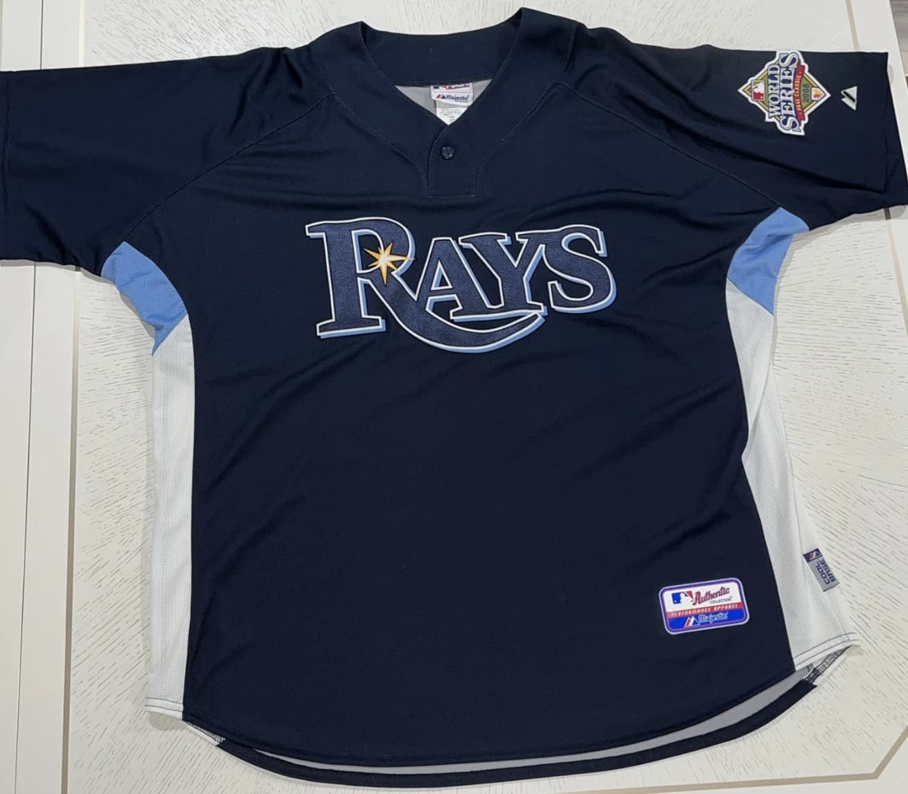 Tampa Bay Rays Majestic Jersey Mens 2XL 2008 World Series