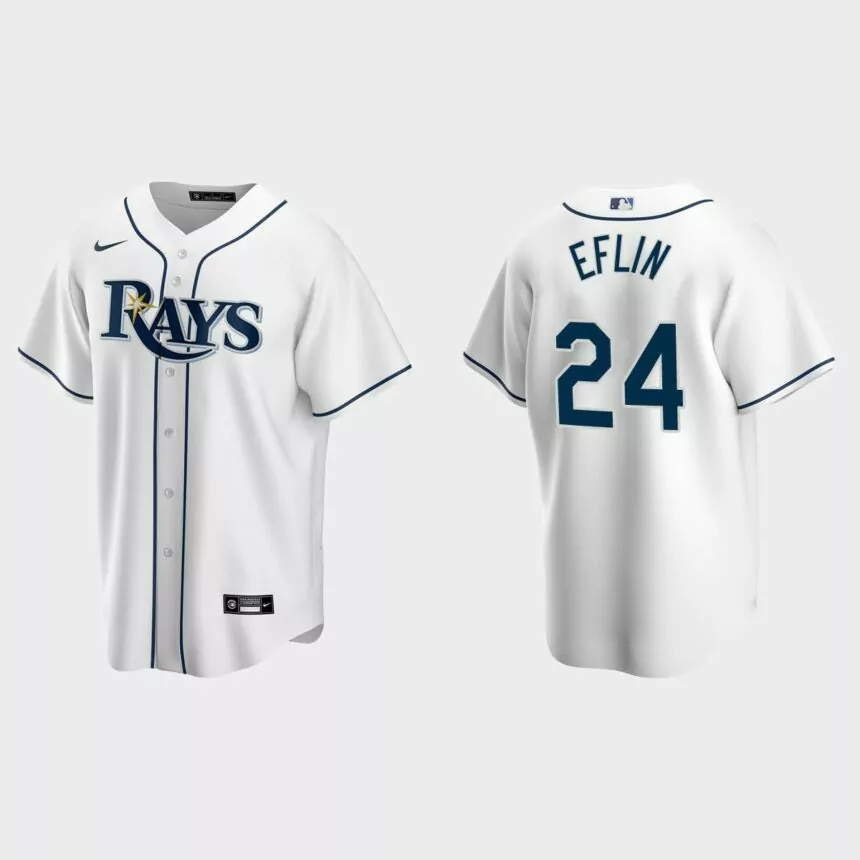 Tampa Bay Rays Zach Eflin Replica Home Jersey – White