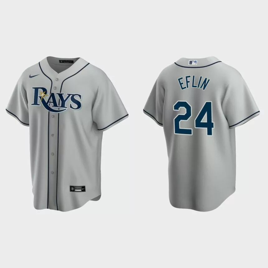 Tampa Bay Rays Zach Eflin Replica Road Jersey – Gray