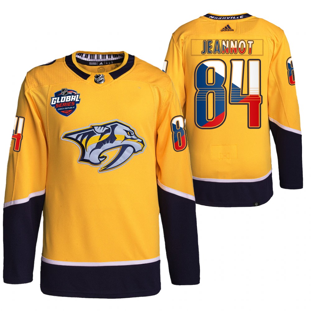 Tanner Jeannot Nashville Predators Gold 2022 NHL Global Series Czech Republic Challenge Jersey