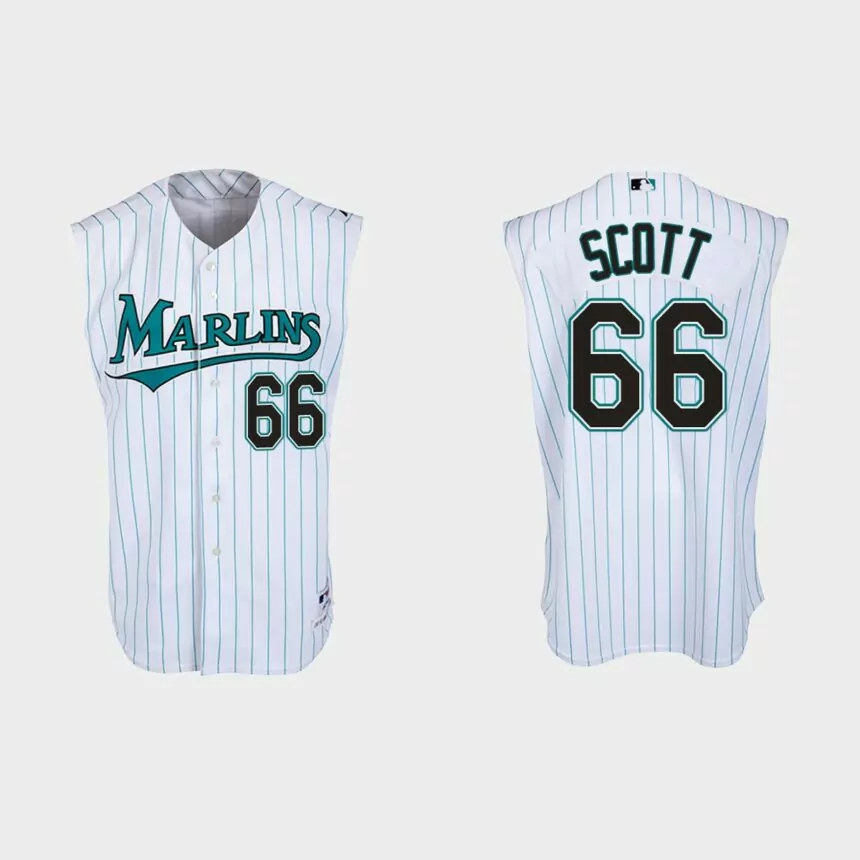 Tanner Scott Florida Marlins Throwback Jersey – White Teal