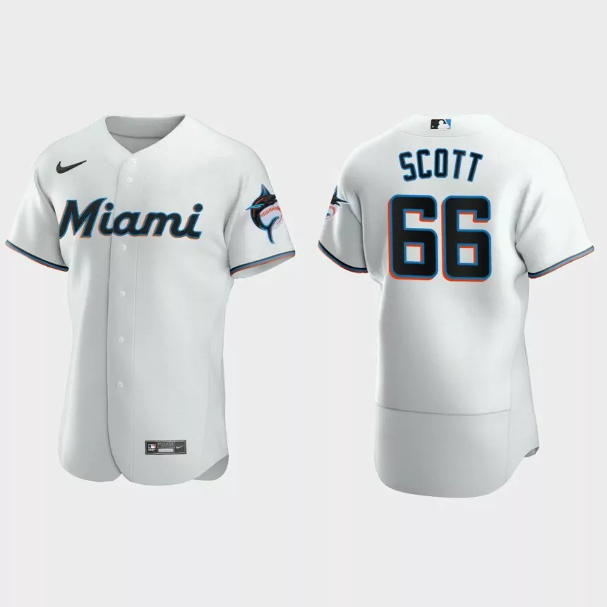 Tanner Scott Miami Marlins Authentic Home Jersey – White