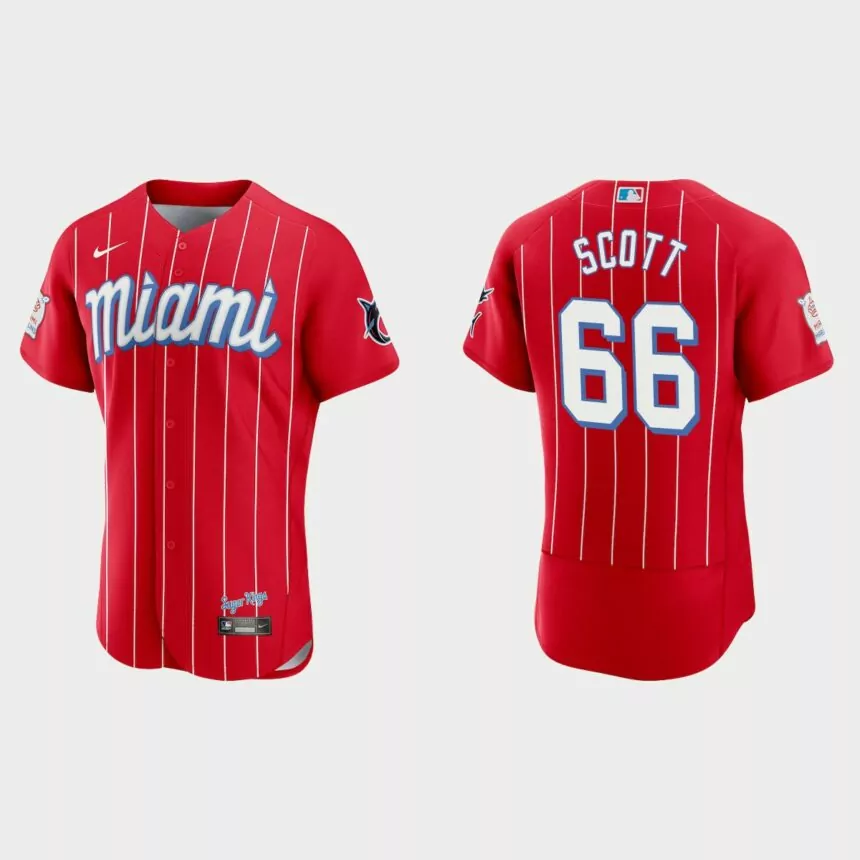 Tanner Scott Miami Marlins City Connect Authentic Jersey – Red