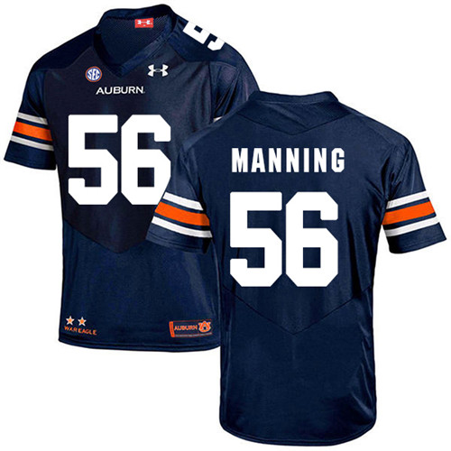 Tashawn Manning Auburn Tigers Men's Jersey - #56 NCAA Navy Blue Stitched Authentic