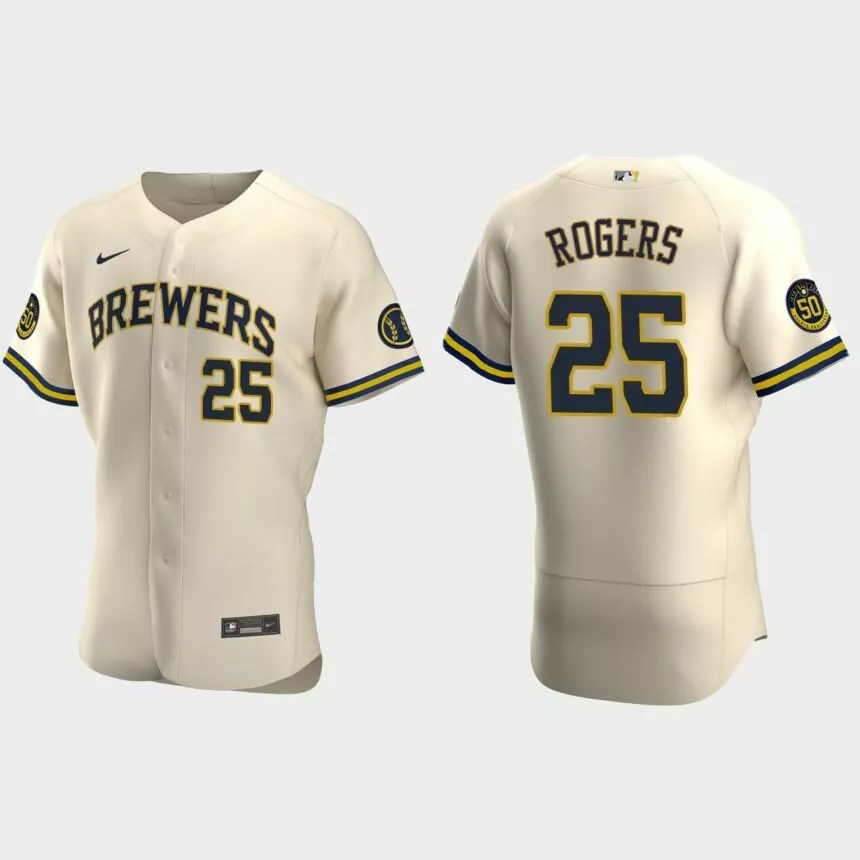 Taylor Rogers Milwaukee Brewers Authentic Alternate Jersey – Cream