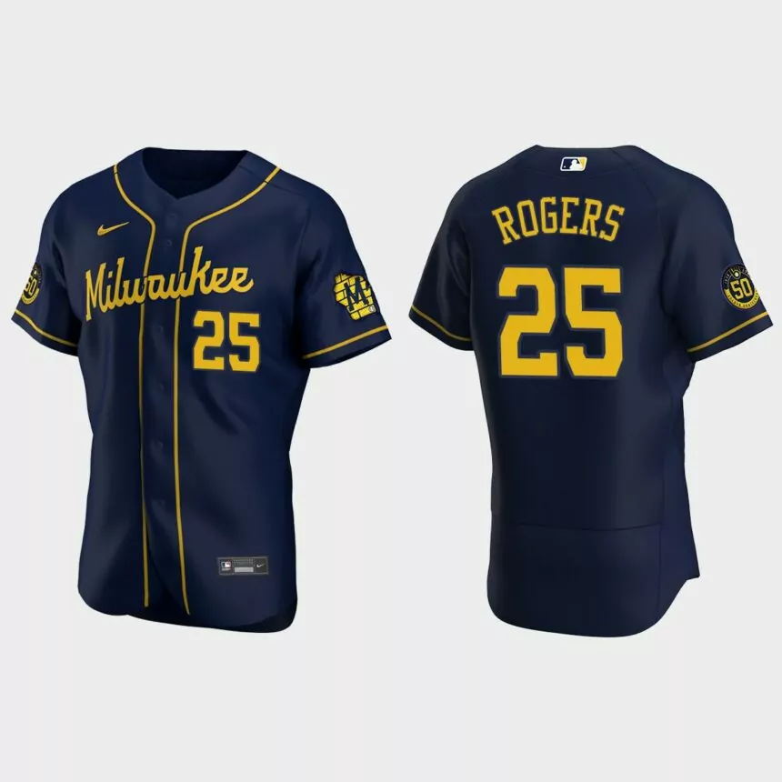 Taylor Rogers Milwaukee Brewers Authentic Alternate Jersey – Navy