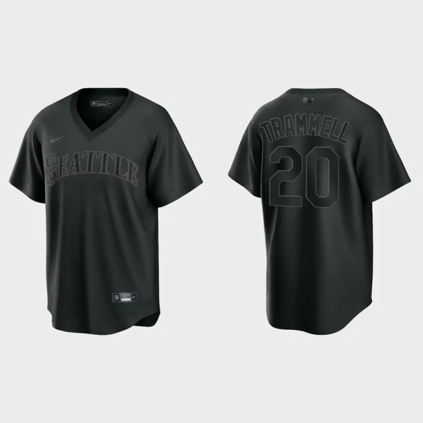 Taylor Trammell Seattle Mariners Pitch Black Fashion Replica Jersey – Black
