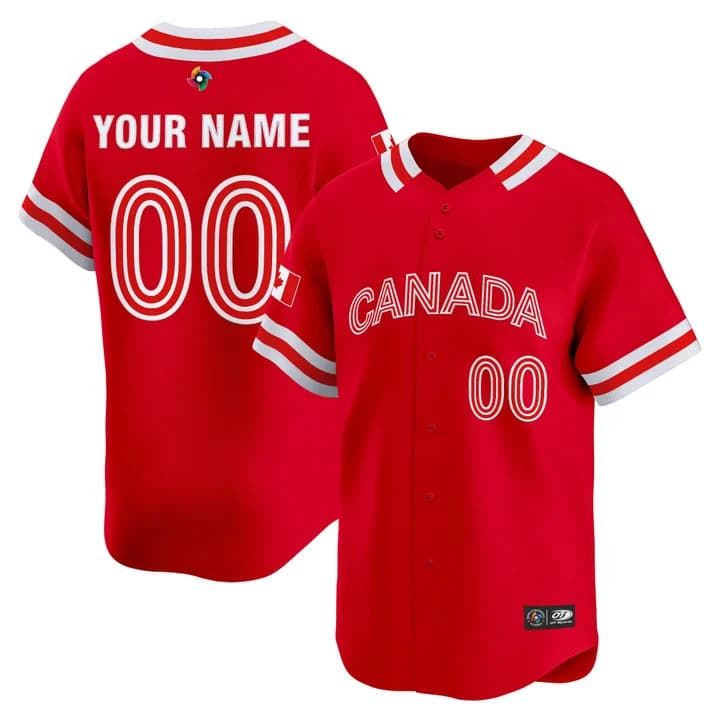 Team Canada World Baseball Classic Vapor Premier Custom Jersey - 2026 Roster (Projected Number) - All Stitched