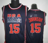 Team USA #15 Magic Johnson Dark Blue 2012 USA Basketball Retro Stitched NBA Jersey