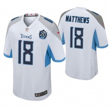 Tennessee Titans #18 Rishard Matthews White 20th Anniversary Game Jersey