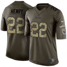 Tennessee Titans #22 Derrick Henry Green Salute To Service Jersey
