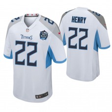 Tennessee Titans #22 Derrick Henry White 20th Anniversary Game Jersey