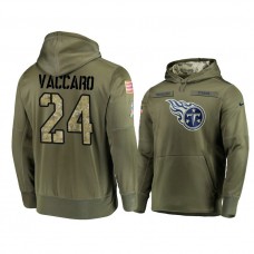 Tennessee Titans #24 Kenny Vaccaro Olive Pullover Hoodie 2018 Salute To Service