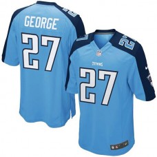 Tennessee Titans #27 Eddie George Light Blue Retired Player Game Jersey