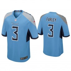 Tennessee Titans #3 Caleb Farley Light Blue 2021 NFL Draft Game Jersey