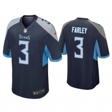Tennessee Titans #3 Caleb Farley Navy 2021 NFL Draft Game Jersey