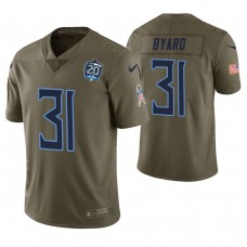 Tennessee Titans #31 Kevin Byard Olive 20th Anniversary Salute to Service Limited Jersey