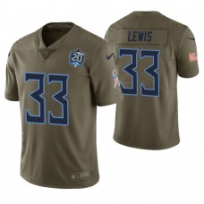 Tennessee Titans #33 Dion Lewis Olive 20th Anniversary Salute to Service Limited Jersey
