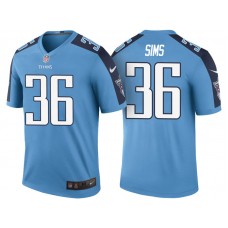 Tennessee Titans #36 LeShaun Sims Light Blue Color Rush Legend Jersey