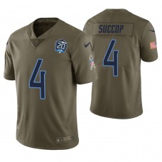 Tennessee Titans #4 Ryan Succop Olive 20th Anniversary Salute to Service Limited Jersey
