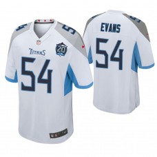 Tennessee Titans #54 Rashaan Evans White 20th Anniversary Game Jersey