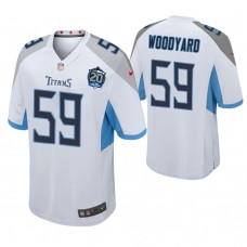 Tennessee Titans #59 Wesley Woodyard White 20th Anniversary Game Jersey