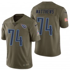 Tennessee Titans #74 Bruce Matthews Olive 2017 Salute to Service Limited Jersey