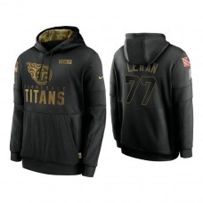 Tennessee Titans #77 Taylor Lewan Black 2020 Salute to Service Sideline Performance Pullover Hoodie