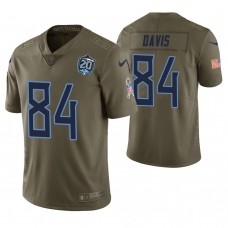 Tennessee Titans #84 Corey Davis Olive 20th Anniversary Salute to Service Limited Jersey