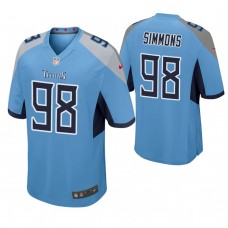 Tennessee Titans #98 Jeffery Simmons 2019 NFL Draft Light Blue Game Jersey