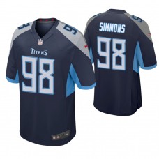 Tennessee Titans #98 Jeffery Simmons 2019 NFL Draft Navy Game Jersey