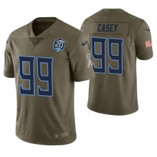 Tennessee Titans #99 Jurrell Casey Olive 20th Anniversary Salute to Service Limited Jersey