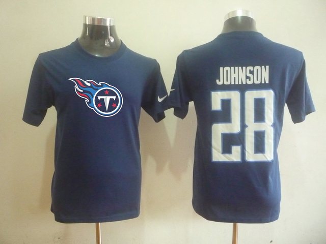 NEW NFL Tennessee Titans 28 Chris Johnson Name & Number T-Shirt