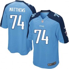 Tennessee Titans Bruce Matthews Game Light Blue Jersey
