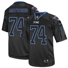 Tennessee Titans Bruce Matthews Game Lights Black Jersey